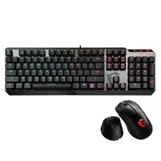 【MSI 微星】Vigor GK50 Low Profile+Clutch GM41 LIGHTWEIGHT(電競鍵盤滑鼠組)