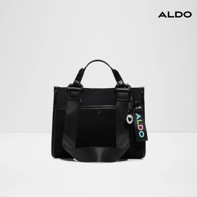 ALDO ADALUNA-簡約方形設計肩背手提包-女包(黑色