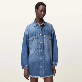 【ALLSAINTS】FAYE SNAP 牛仔短洋裝 W023DC(寬鬆版型)