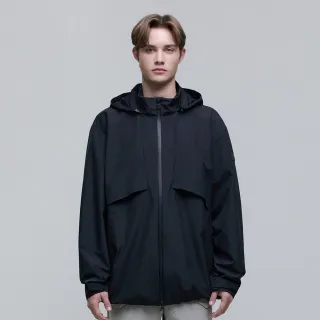 【國家地理服飾官方旗艦】男女同款 ATLAS WINDSTOPPER BY GORE-TEX LABS 2L 雙層連帽外套 - 炭黑色