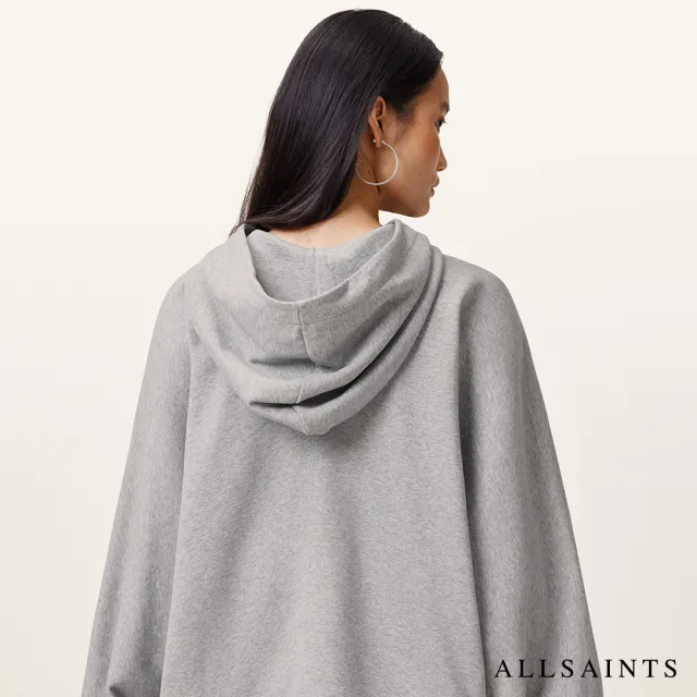 【ALLSAINTS】ARTIA 舒適純棉寬鬆連帽衛衣-灰 W078JB(舒適版型)
