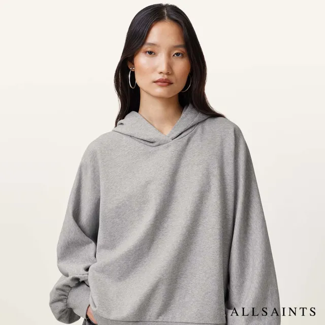 【ALLSAINTS】ARTIA 舒適純棉寬鬆連帽衛衣-灰 W078JB(舒適版型)