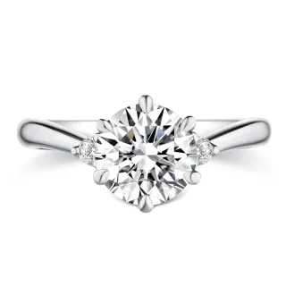 【蘇菲亞珠寶】1.00克拉 F/VS2 PT950鉑金 相伴 鑽石戒指