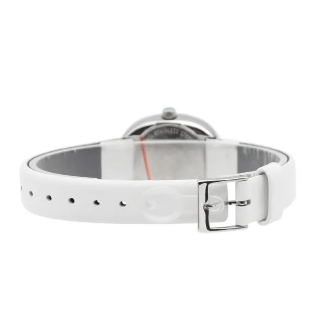 【CALVIN KLEIN】Incentive系列 銀框 白面 白色皮革錶帶 橢圓形錶 石英錶 CK錶 雙11(K3P231L6)