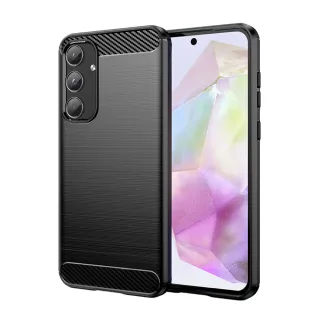 【YANG YI 揚邑】Samsung Galaxy A16 5G/4G 碳纖維拉絲紋軟殼散熱防震抗摔手機殼-黑