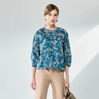 【Master Max】舒服棉質滿版花七分袖寬鬆上衣(8427110)