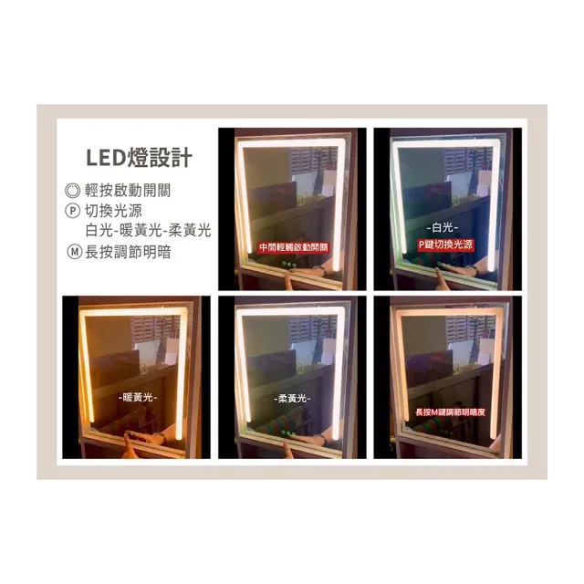 【ASSARI】2.7尺奧司卡化妝桌椅組-附LED燈(寬80x深41x高164cm)