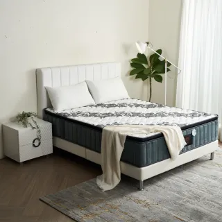 【H&D 東稻家居】映斯氧化鋅纖維抗菌除臭環保硬式獨立筒床墊-雙人加大6尺(抗病毒 除臭 獨立筒)