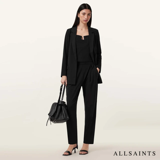 ALLSAINTS ALEIDA TRI 輕薄打摺修身中腰西裝長褲-黑 W009QZ(常規版型)