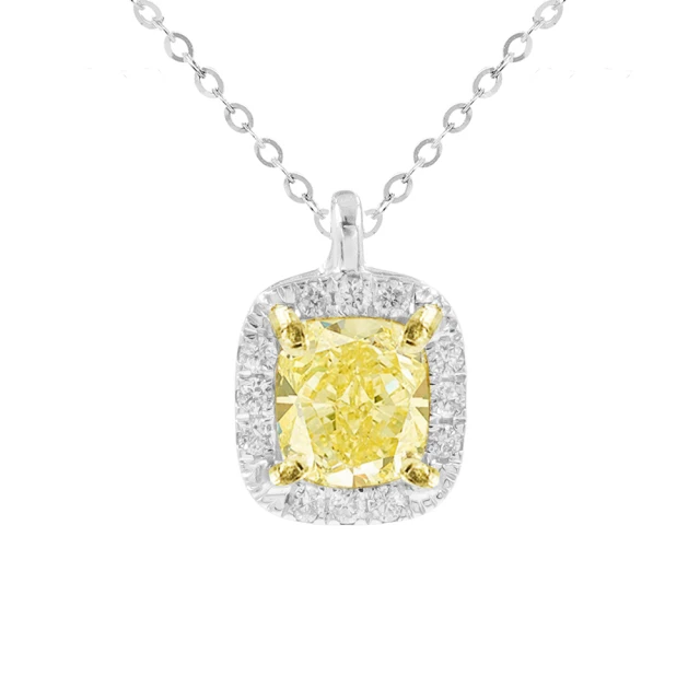 AURORA 歐羅拉 GIA 一克拉天然黃彩鑽石 18K金 鑽墜 金煌之光(Fancy Light Yellow)