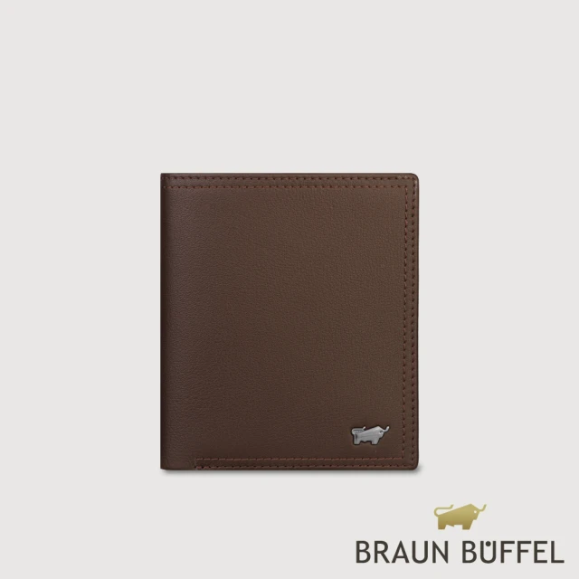 BRAUN BUFFEL 德國小金牛 台灣總代理 斯杜迪歐 6卡名片夾-培土棕(BF566-306-POS)