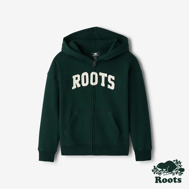 Roots Roots 大童-ROOTS APPLIQUE 連帽外套(深綠色)