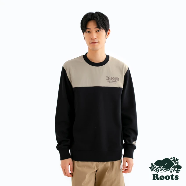 Roots Roots 男裝-ROOTS EXPLORERS 圓領上衣(黑色)