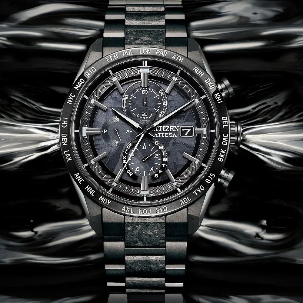 【CITIZEN 星辰】HAKUTO-R 限量黑暗銀鈦金屬電波對時男錶/42mm(AT8287-62E)