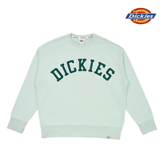 Dickies 男款浪花藍胸前大尺寸Logo刺繡寬鬆大學T｜DK013103SP1