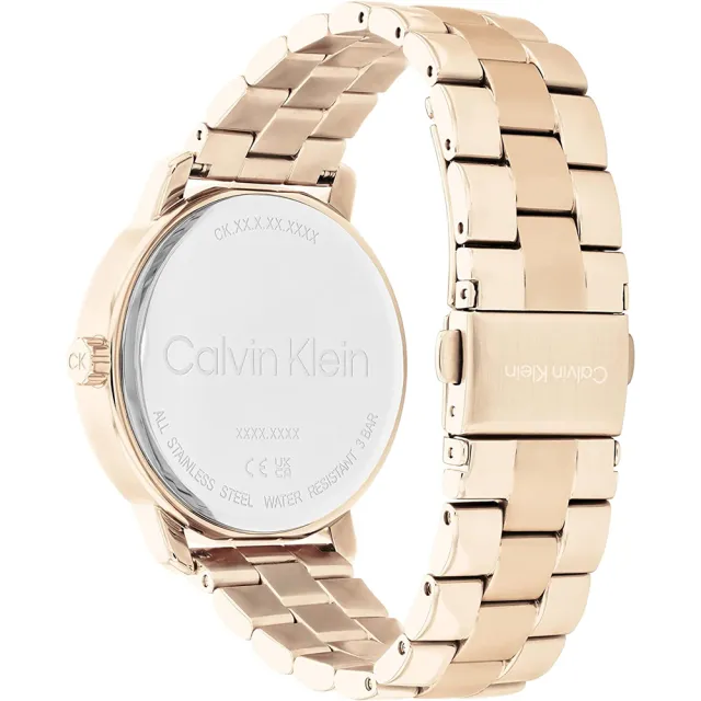 【Calvin Klein 凱文克萊】CK Shimmer系列多功能晶鑽三眼女錶-38mm 520送禮 禮物(25200178)