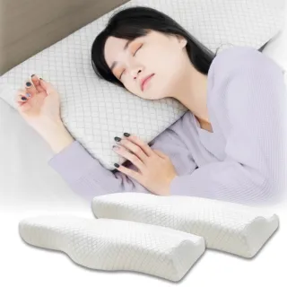 【Beroso 倍麗森】買一送一3D空氣棉防鼾護頸舒壓蝶型記憶枕(SGS檢驗合格 12cm 蝶型枕 尾牙禮物)