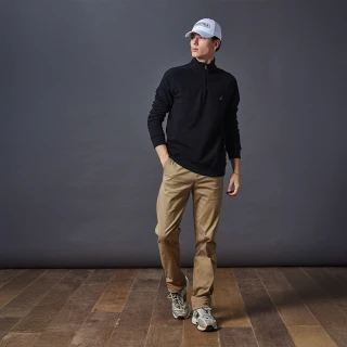 【NAUTICA】官方旗艦 男裝 舒適棉質休閒長褲(卡其色)