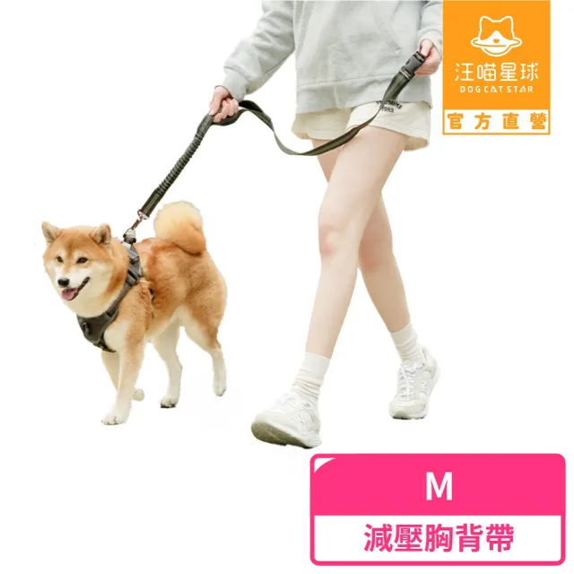 【汪喵星球】狗狗外出組-牽繩&胸背帶 - M號(質感灰)