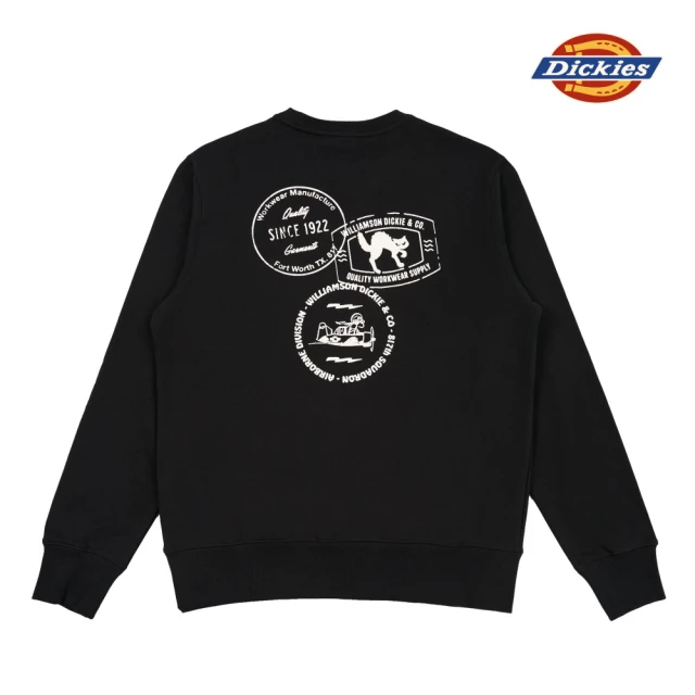 Dickies 男款黑色背面大圖案印花設計舒適大學T｜DK0A868NBLK