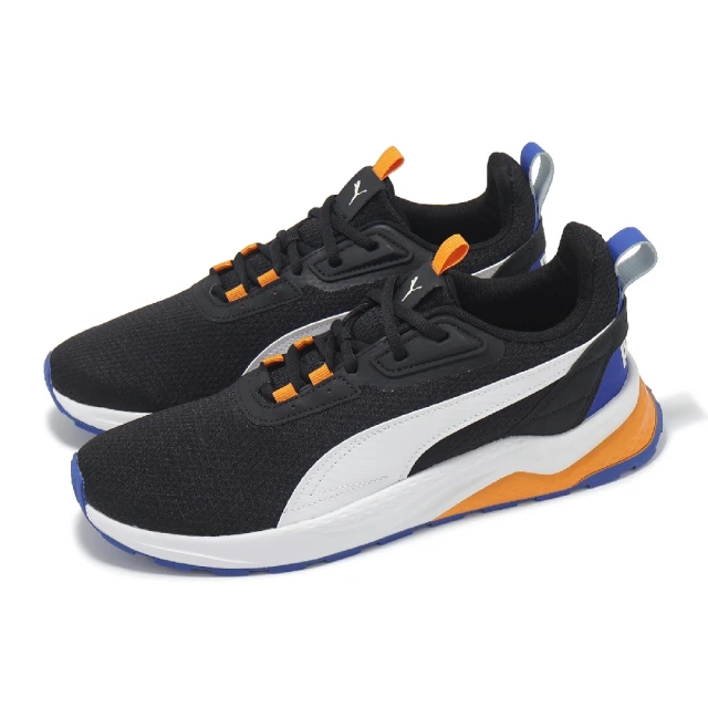 PUMA 慢跑鞋 Anzarun FS 2.0 男鞋 黑 藍 橘 入門款 緩衝 輕量 休閒 運動鞋(390982-17)