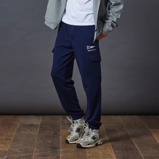【NAUTICA】官方旗艦 男裝 棉質鬆緊腰頭舒適運動長褲(深藍色)