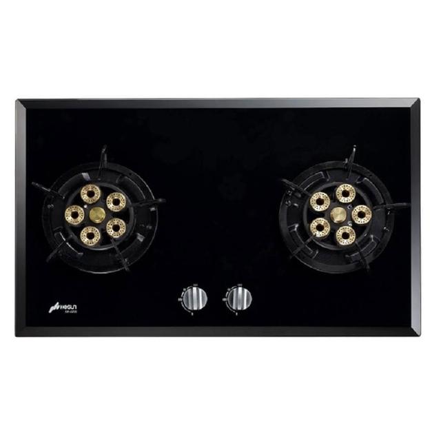 豪山牌 SB-2207 雙口瓦斯爐 耐熱強化玻璃爐臺 電子連續點火 8-9kW 節能第二級