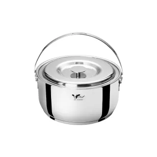 【Buffalo 牛頭牌】新小牛304不鏽鋼加厚底調理鍋18cm/2.0L(IH.電磁爐適用)