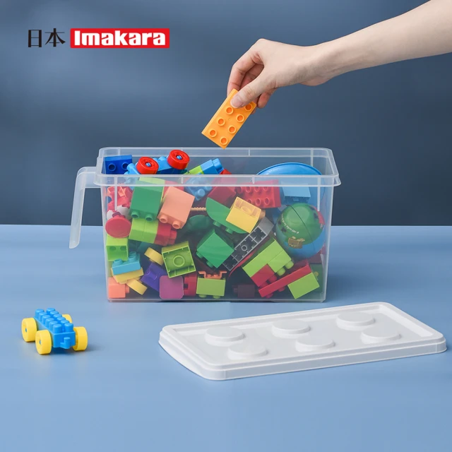 Imakara 極簡風樂高造型可疊式收納盒-M-3入(玩具整
