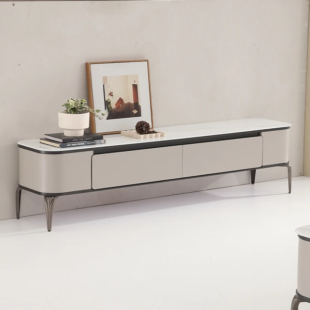 戀紳旗艦店 2.2米電視櫃(實木電視櫃 電視櫃 茶几 美式電