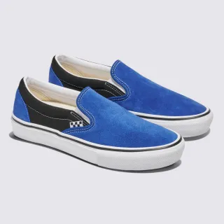 【VANS 官方旗艦】Skate Slip-On 男女款藍色/黑色專業滑板鞋