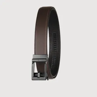 【VOVA 沃汎】商務男仕鏤空造型頭自動扣皮帶-咖啡色(VA015-002-BR) 送禮推薦