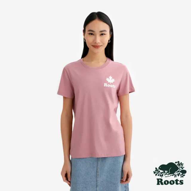 【Roots】Roots女裝- ROOTS MAPLE LEAF 短袖上衣(粉紅色)