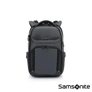【Samsonite 新秀麗】PRO-DLX 6輕量防彈尼龍防潑水商務多功能筆電後背包/雙肩包/電腦包14.1吋(灰黑)