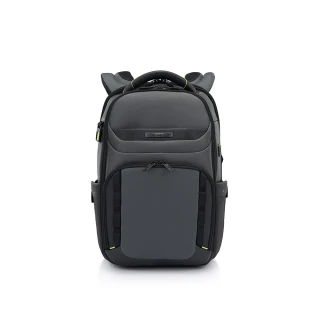 【Samsonite 新秀麗】PRO-DLX 6輕量防彈尼龍防潑水商務多功能筆電後背包/雙肩包/電腦包14.1吋(灰黑)