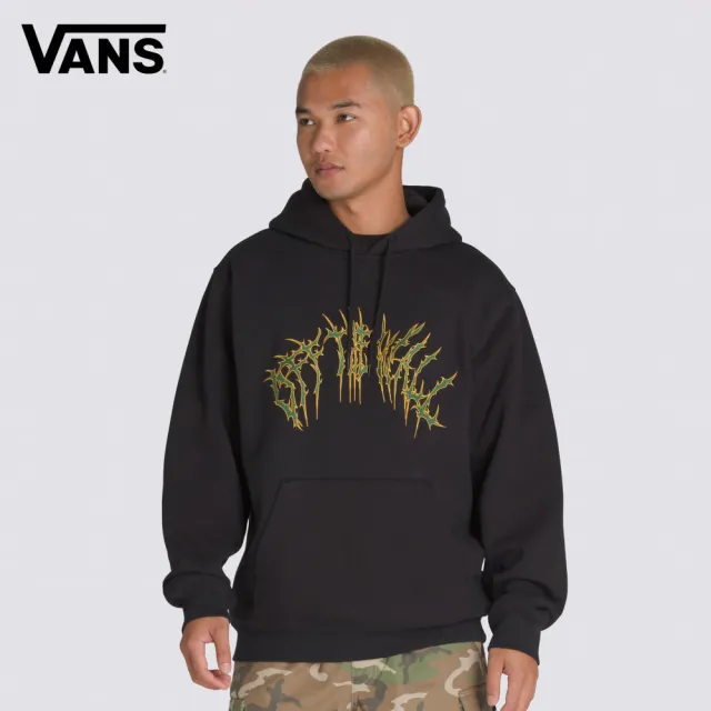 【VANS】官方旗艦 Metal Arch Pullover 黑色連帽大學T