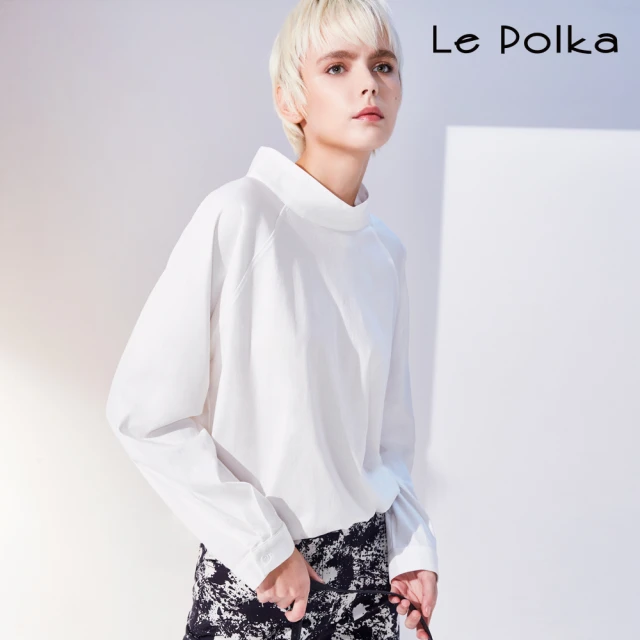 Le Polka 圓翻領寬鬆長袖上衣-女