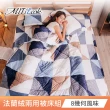 【MIT iLook】保暖抗寒蓄溫聖誕法蘭絨兩用被床包組(單人/雙人/加大-多款選)