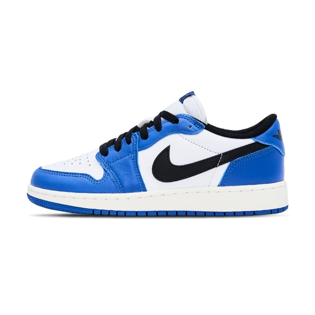 NIKE 耐吉NIKE 耐吉 Air Jordan 1 Low OG 女鞋 大童 藍黑白色 低筒 休閒 舒適 休閒鞋 CZ0858-140
