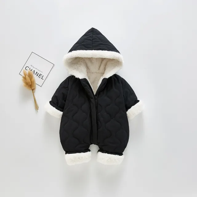 【橘魔法】厚刷毛風衣連帽連身衣(連體衣 外套 棉衣 連帽 連身外套 小童 女童 童裝)