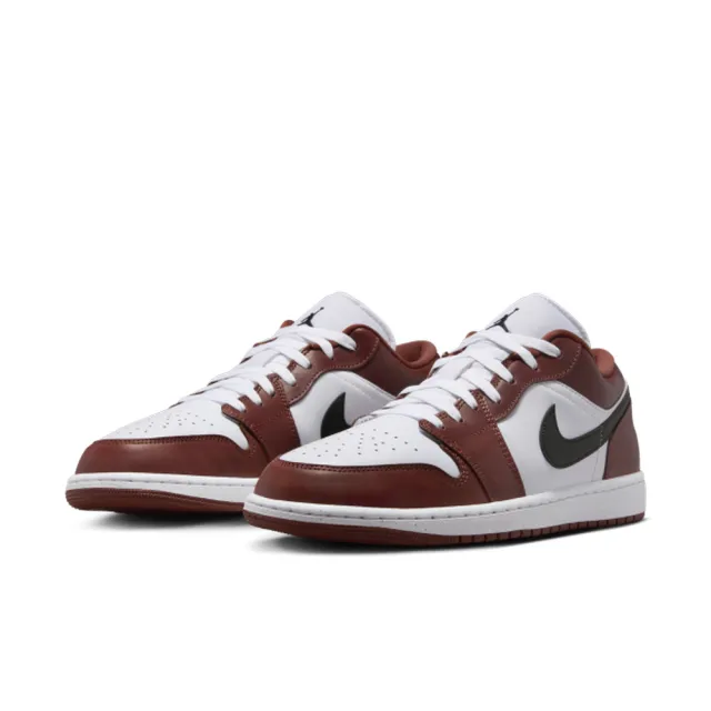 【NIKE 耐吉】運動鞋 休閒鞋 男鞋 AIR JORDAN 1 LOW SE Dark Pony 暗紅 黑 皮革 AJ1 喬丹(HF3148102)