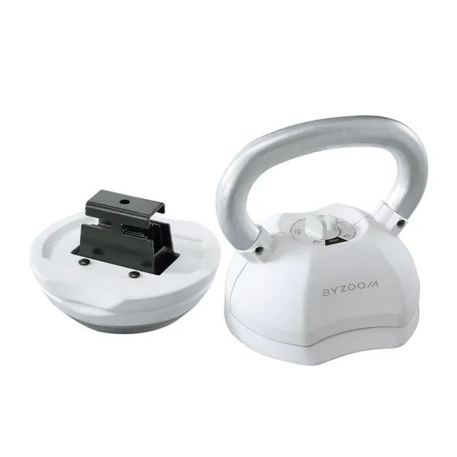 【BYZOOM FITNESS】Pure Series 40lb/約18kg 5段重量可調式壺鈴 白/黑二色(BZ-AKB-40LB)