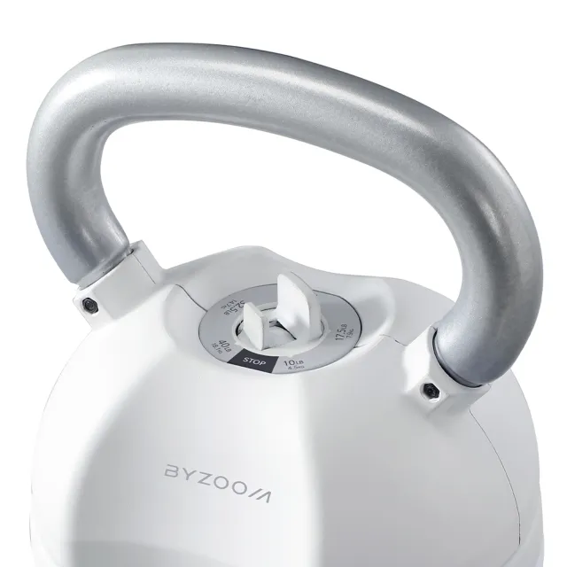 【BYZOOM FITNESS】Pure Series 40lb/約18kg 5段重量可調式壺鈴 白/黑二色(BZ-AKB-40LB)