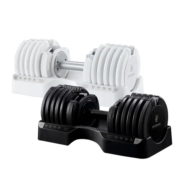 【BYZOOM FITNESS】Pure Series 55lb/約25kg 15段重量可調式啞鈴 白/黑二色 單入(BZ-QCD-55LB)