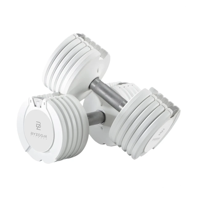 【BYZOOM FITNESS】Pure Series 25lb /約11.3kg 5段重量可調式啞鈴 白/黑二色 雙入(BZ-QCD-25LB)