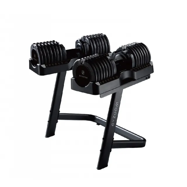 【BYZOOM FITNESS】Pure Series可調式啞鈴75lb/約34kg 雙入+專用啞鈴架(BZ-QCD-75LB+BZ-QCDST-75)