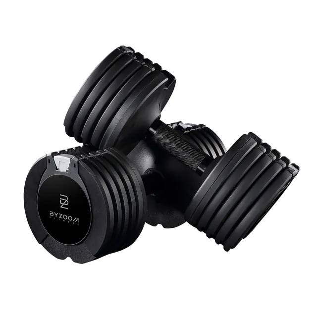 【BYZOOM FITNESS】Pure Series可調式啞鈴25lb/約11.3kg 雙入+專用啞鈴架(黑/白二色)