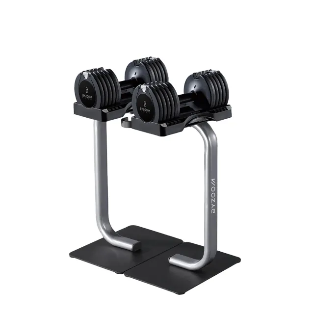 【BYZOOM FITNESS】Pure Series可調式啞鈴25lb/約11.3kg 雙入+專用啞鈴架(黑/白二色)