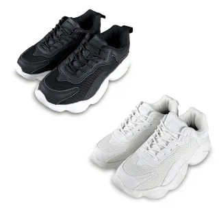 【FUFA Shoes 富發牌】自由疾馳厚底運動鞋-黑/白 1AL033(休閒鞋/運動鞋/氣墊鞋/慢跑鞋/運動休閒鞋)