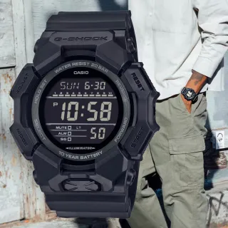 【CASIO 卡西歐】G-SHOCK 大錶殼 大螢幕 實用功能電子錶-酷黑 送禮 禮物 推薦(GD-010-1A1)